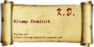 Krump Dominik névjegykártya